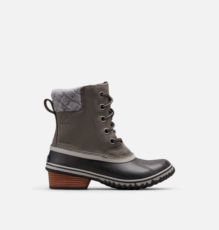 Sorel Dam Gummistövlar Svarta/Grå - Slimpack™ Ii Lace Duck Mid - GOX-016952